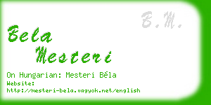 bela mesteri business card